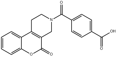 Benzoic acid, 4-[(1,5-dihydro-5-oxo-2H-[1]benzopyrano[3,4-c]pyridin-3(4H)-yl)carbonyl]- Structure