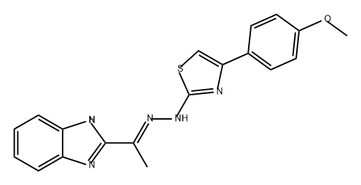 Ethanone, 1-(1H-benzimidazol-2-yl)-, 2-[4-(4-methoxyphenyl)-2-thiazolyl]hydrazone, (1E)- Structure