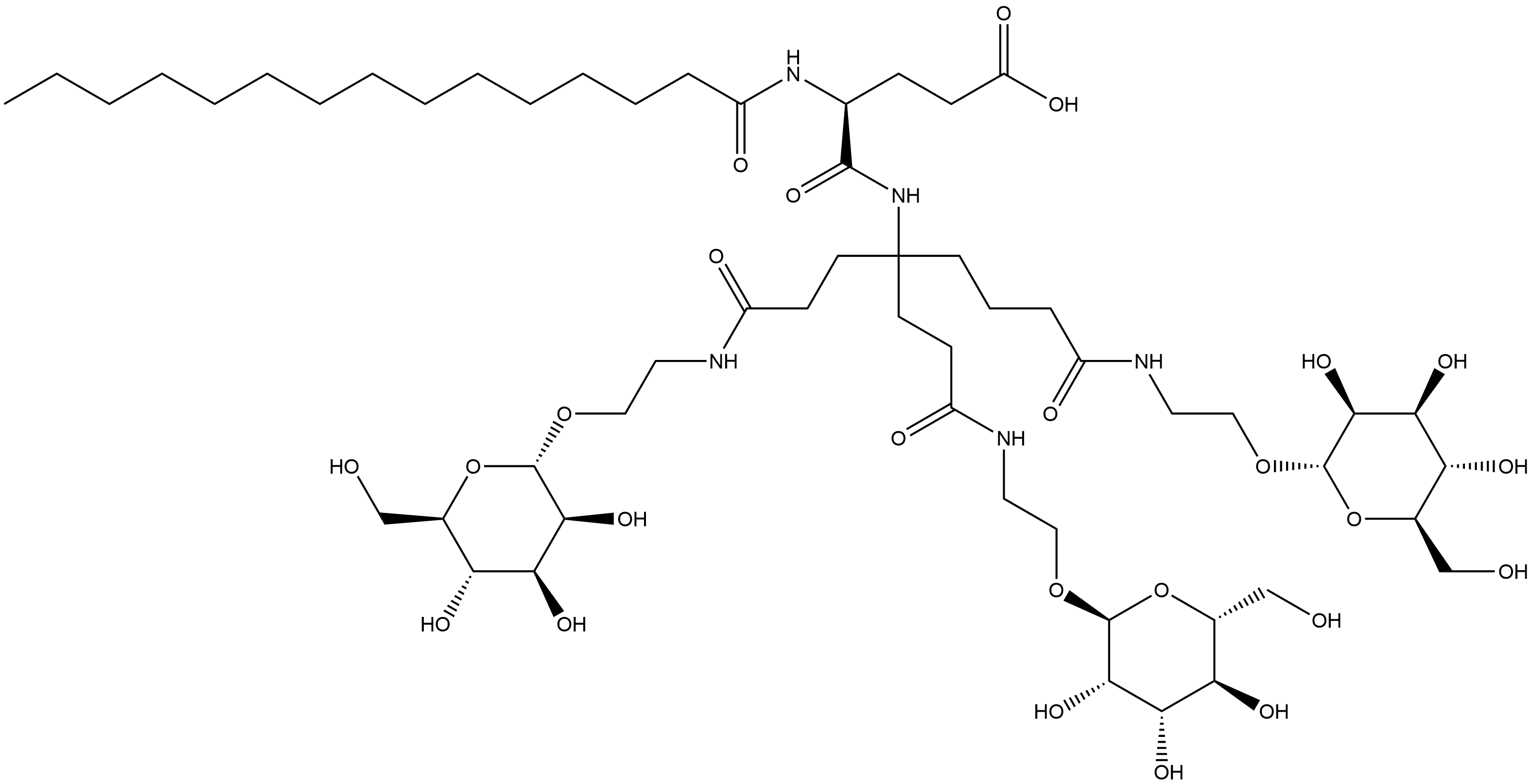 (4S)-5-[[5-[[2-(α-D-Mannopyranosyloxy)ethyl]amino]-1,1-bis[3-[[2-(α-D-mannopyranosyloxy)ethyl]amino]-3-oxopropyl]-5-oxopentyl]amino]-5-oxo-4-[(1-oxopentadecyl)amino]pentanoic acid Structure