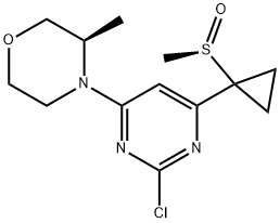 Morpholine, 4-[2-chloro-6-[1-[(R)-methylsulfinyl]cyclopropyl]-4-pyrimidinyl]-3-methyl-, (3R)- Structure