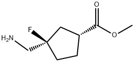 Cyclopentanecarboxylic acid, 3-(aminomethyl)-3-fluoro-, methyl ester, (1R,3R)- 구조식 이미지