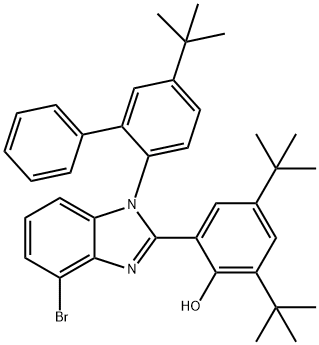 2-(4-bromo-1-(5-(tert-butyl)-[1,1'-biphenyl]-2-yl)-1H-benzo[d]imidazol-2-yl)-4,6-di-tert-butylphenol 구조식 이미지