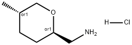 2H-Pyran-2-methanamine, tetrahydro-5-methyl-, hydrochloride (1:1), (2R,5S)-rel- 구조식 이미지