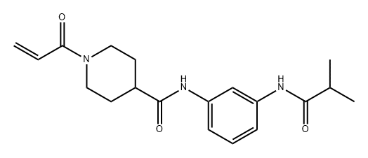 4-Piperidinecarboxamide, N-[3-[(2-methyl-1-oxopropyl)amino]phenyl]-1-(1-oxo-2-propen-1-yl)- Structure