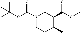 1,3-Piperidinedicarboxylic acid, 4-methyl-, 1-(1,1-dimethylethyl) 3-methyl ester, (3S,4S)- Structure