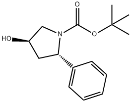 1-Pyrrolidinecarboxylic acid, 4-hydroxy-2-phenyl-, 1,1-dimethylethyl ester, (2S,4R)- Structure