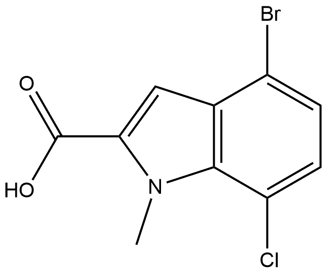 4-Bromo-7-chloro-1-methylindole-2-carboxylic Acid Structure