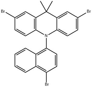 Acridine, 2,7-dibromo-10-(4-bromo-1-naphthalenyl)-9,10-dihydro-9,9-dimethyl- Structure