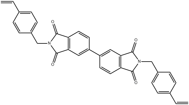 [5,5'-Bi-1H-isoindole]-1,1',3,3'(2H,2'H)-tetrone, 2,2'-bis[(4-ethenylphenyl)methyl]- 구조식 이미지