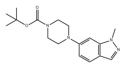 1-Piperazinecarboxylic acid, 4-(1-methyl-1H-indazol-6-yl)-, 1,1-dimethylethyl ester Structure