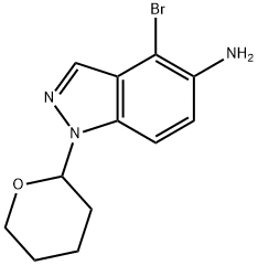 1H-Indazol-5-amine, 4-bromo-1-(tetrahydro-2H-pyran-2-yl)- Structure