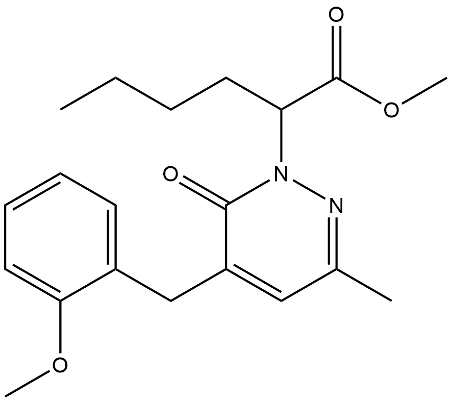 1(6H)-Pyridazineacetic acid, α-butyl-5-[(2-methoxyphenyl)methyl]-3-methyl-6-oxo-, methyl ester Structure