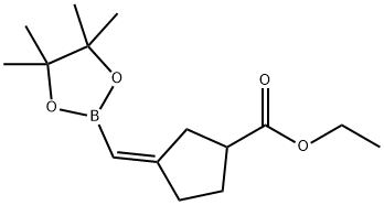 Cyclopentanecarboxylic acid, 3-[(4,4,5,5-tetramethyl-1,3,2-dioxaborolan-2-yl)methylene]-, ethyl ester, (3Z)- Structure