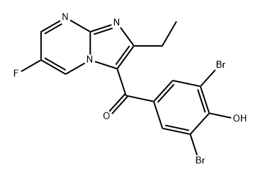 Methanone, (3,5-dibromo-4-hydroxyphenyl)(2-ethyl-6-fluoroimidazo[1,2-a]pyrimidin-3-yl)- 구조식 이미지