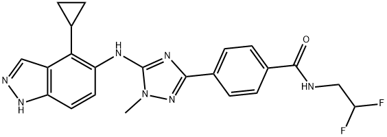 Benzamide, 4-[5-[(4-cyclopropyl-1H-indazol-5-yl)amino]-1-methyl-1H-1,2,4-triazol-3-yl]-N-(2,2-difluoroethyl)- Structure