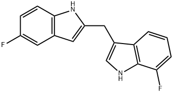 1H-Indole, 5-fluoro-2-[(7-fluoro-1H-indol-3-yl)methyl]- Structure