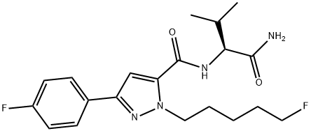 1H-Pyrazole-5-carboxamide, N-[(1S)-1-(aminocarbonyl)-2-methylpropyl]-1-(5-fluoropentyl)-3-(4-fluorophenyl)- Structure