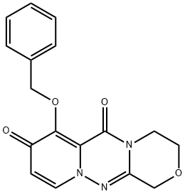 1H-[1,4]Oxazino[3,4-c]pyrido[2,1-f][1,2,4]triazine-6,8-dione, 3,4-dihydro-7-(phenylmethoxy)- Structure