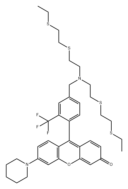 3H-Xanthen-3-one, 9-[4-[[bis[2-[[2-(ethylthio)ethyl]thio]ethyl]amino]methyl]-2-(trifluoromethyl)phenyl]-6-(1-piperidinyl)- Structure