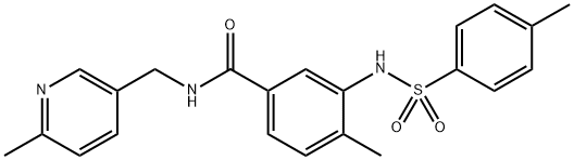 Benzamide, 4-methyl-3-[[(4-methylphenyl)sulfonyl]amino]-N-[(6-methyl-3-pyridinyl)methyl]- 구조식 이미지