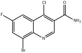 3-Quinolinecarboxamide, 8-bromo-4-chloro-6-fluoro- Structure