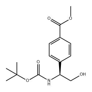 Benzoic acid, 4-[(1S)-1-[[(1,1-dimethylethoxy)carbonyl]amino]-2-hydroxyethyl]-, methyl ester Structure