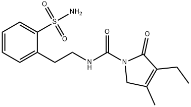 1H-Pyrrole-1-carboxamide, N-[2-[2-(aminosulfonyl)phenyl]ethyl]-3-ethyl-2,5-dihydro-4-methyl-2-oxo- 구조식 이미지