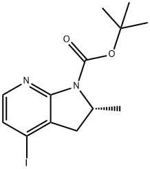 (2R)-4-Iodo-2-methyl-2,3-dihydro-1H-pyrrolo[2,3-b]pyridine, N-BOC protected Structure