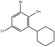 2-Bromo-4-chloro-6-cyclohexylphenol Structure