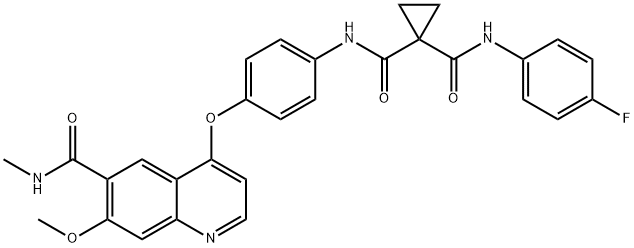 1,1-Cyclopropanedicarboxamide, N-(4-fluorophenyl)-N'-[4-[[7-methoxy-6-[(methylamino)carbonyl]-4-quinolinyl]oxy]phenyl]- 구조식 이미지