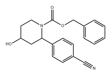 1-Piperidinecarboxylic acid, 2-(4-cyanophenyl)-4-hydroxy-, phenylmethyl ester Structure