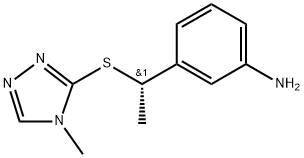 Benzenamine, 3-[(1S)-1-[(4-methyl-4H-1,2,4-triazol-3-yl)thio]ethyl]- Structure