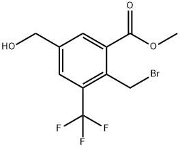 methyl 2-(bromomethyl)-5-(hydroxymethyl)-3-(trifluoromethyl)benzoate Structure