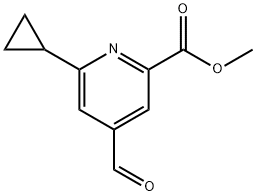 2-Pyridinecarboxylic acid, 6-cyclopropyl-4-formyl-, methyl ester 구조식 이미지