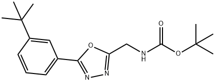 [5-(3-tert-Butyl-phenyl)-[1,3,4]oxadiazol-2-ylmethyl]-carbamic acid tert-butyl ester Structure