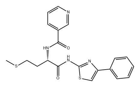 3-Pyridinecarboxamide, N-[(1S)-3-(methylthio)-1-[[(4-phenyl-2-thiazolyl)amino]carbonyl]propyl]- Structure