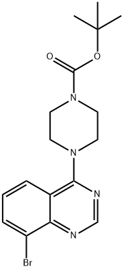 1-Piperazinecarboxylic acid, 4-(8-bromo-4-quinazolinyl)-, 1,1-dimethylethyl ester Structure