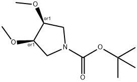 1-Pyrrolidinecarboxylic acid, 3,4-dimethoxy-, 1,1-dimethylethyl ester, (3R,4S)-rel- Structure