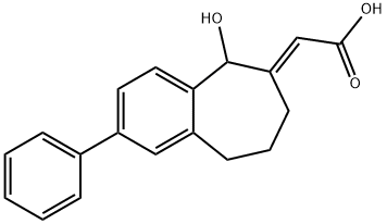 Acetic acid, 2-(5,7,8,9-tetrahydro-5-hydroxy-2-phenyl-6H-benzocyclohepten-6-ylidene)-, (2E)- Structure