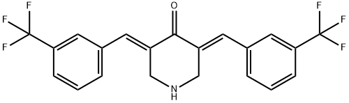 (3E,5E)-3,5-Bis[[3-(trifluoromethyl)phenyl]methylene]-4-piperidinone Structure