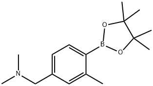 Benzenemethanamine, N,N,3-trimethyl-4-(4,4,5,5-tetramethyl-1,3,2-dioxaborolan-2-yl)- Structure