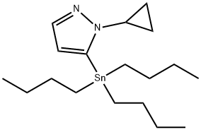1H-Pyrazole, 1-cyclopropyl-5-(tributylstannyl)- Structure