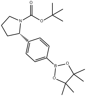 1-Pyrrolidinecarboxylic acid, 2-[4-(4,4,5,5- tetramethyl-1,3,2-dioxaborolan-2-yl)phenyl]-, 1,1-dimethylethyl ester, (2S)- Structure