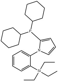 2-(dicyclohexylphosphanyl)-1-(2-(triethylsilyl)phenyl)-1H-pyrrole Structure