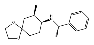 1,4-Dioxaspiro[4.5]decan-8-amine, 7-methyl-N-[(1S)-1-phenylethyl]-, (7R,8S)- Structure