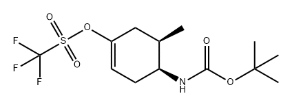 Methanesulfonic acid, 1,1,1-trifluoro-, (4S,5R)-4-[[(1,1-dimethylethoxy)carbonyl]amino]-5-methyl-1-cyclohexen-1-yl ester Structure