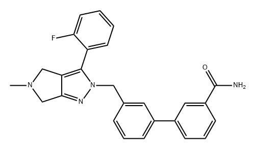 [1,1'-Biphenyl]-3-carboxamide, 3'-[[3-(2-fluorophenyl)-5,6-dihydro-5-methylpyrrolo[3,4-c]pyrazol-2(4H)-yl]methyl]- Structure