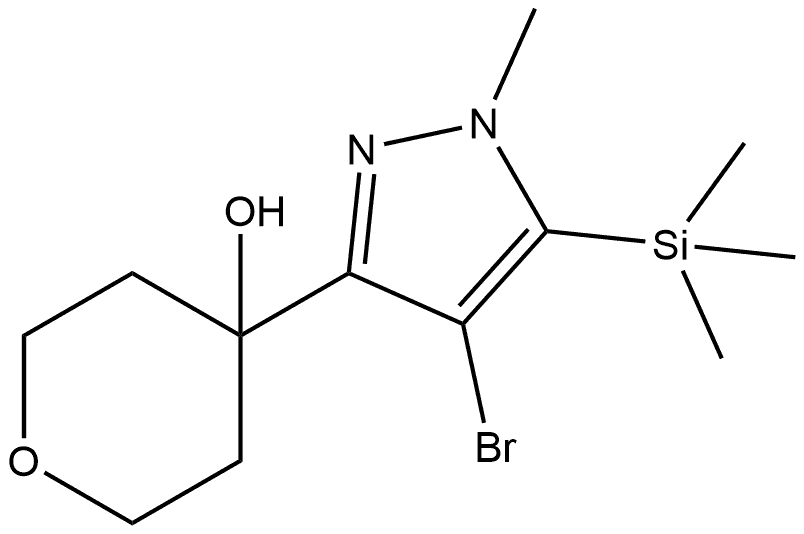 4-(4-bromo-1-methyl-5-(trimethylsilyl)-1H-pyrazol-3-yl)tetrahydro-2H-pyran-4-ol Structure