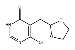 4(3H)-Pyrimidinone, 5-(1,3-dioxolan-2-ylmethyl)-6-hydroxy- Structure