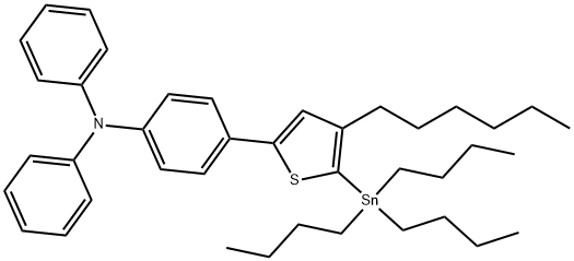 Benzenamine, 4-[4-hexyl-5-(tributylstannyl)-2-thienyl]-N,N-diphenyl- Structure